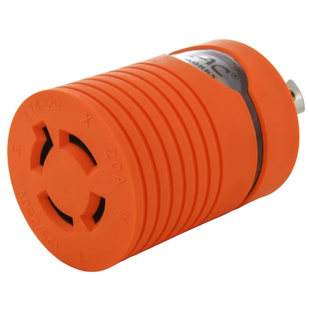 Ac Works Plug Adapter, L14-20R, L6-20P, L14-20P, L6-20P, 0 ft., Orange ADL620L1420